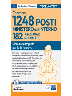 cover image of [EBOOK] Concorso 182 Funzionari informatici Ministero dell'Interno